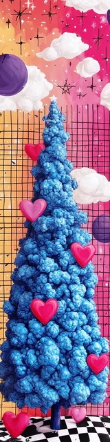 Free printable Christmas bookmarks of a grid styled Christmas tree